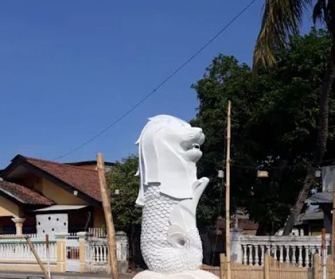 Patung Merlion Singapore Dawuhan Millenial Garden (DMG)